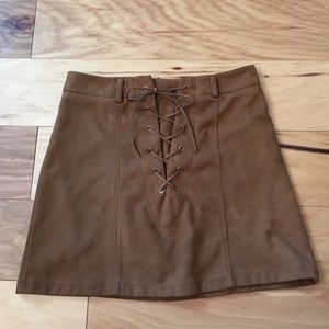 Small Tan suede mini skirt